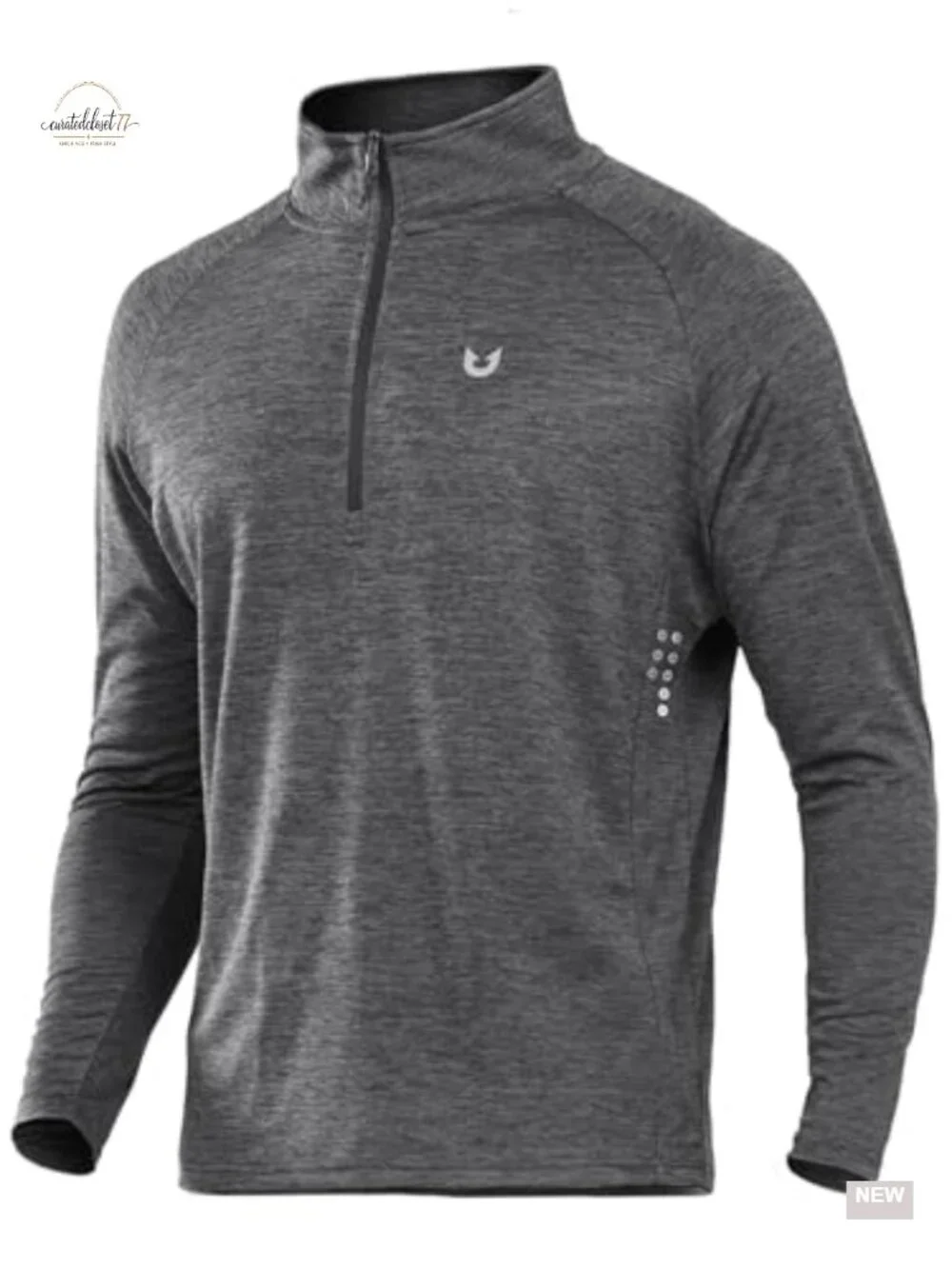 Men's Quarter Zip Pullover Athletic Running Shirt Long Sleeve Quick Dry